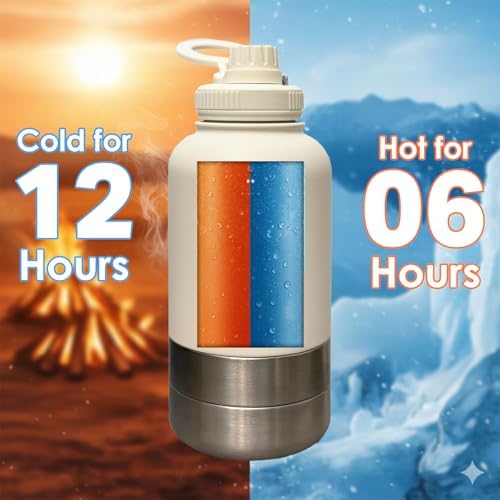 Love Wag & Play Dog Water Bottle with Food Bowls, Portable Stainless Steel Bottle for Dogs, Leakproof Travel Design with Detachable Bowls for Walks, Hikes and Outdoor Adventures (32 oz) - Image 6