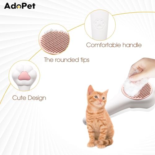 Self-Cleaning Pet Grooming Brush – Smooth Grooming Brush for Dogs and Cats, Easy Hair Removal with the Push of a Button, Gentle Shedding Remover for Small Pets (Cat Paw) - Image 2