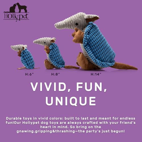 Hollypet Armadillo Squeaky Dog Toys for Medium Large Dogs, 14" - Image 2