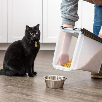 IRIS USA Dog Food Storage Container, Up to 10 lbs, Clear/Black, Made in USA - Image 2