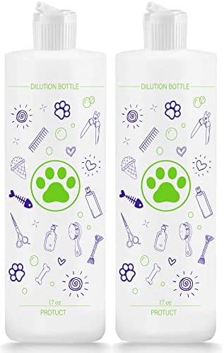 2 Pack Pet Shampoo Dilution Bottles, Specialties Mixing Bottle for Concentrated Dog Shampoo and Conditioner Grooms (2) by Pertul