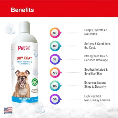 Natural Dog Shampoo for Dry Coats, 16 Fl Oz - Image 2