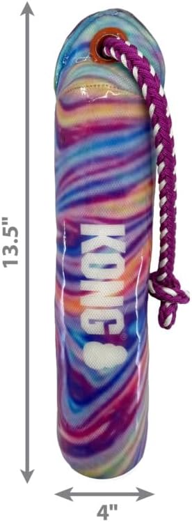 KONG Training Dummy Rope Bumper Dog Toy - Durable Floating Retriever for Fetch & Training - 2 Pack (Wild Shieldz Swirl, Medium/Large)
