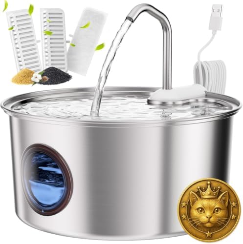 Puppyspout Cat Water Fountain Stainless Steel - 108oz by Puppyspout