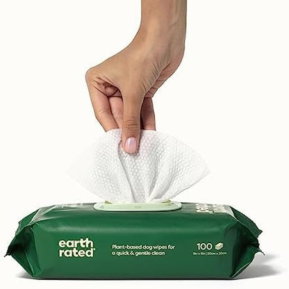 Earth Rated Dog Walking Essentials Bundle - Includes 300 Dog Waste Bags on Single Bulk Roll and 100 Dog Grooming Wipes, Unscented - Image 5