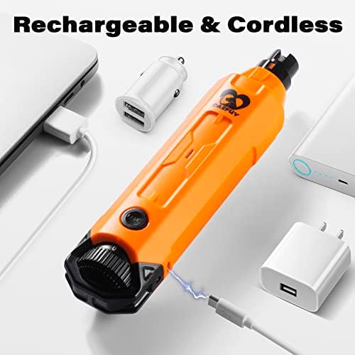 Casfuy 6-Speed Dog Nail Grinder - Newest Enhanced Pet Nail Grinder Super Quiet Rechargeable Electric Dog Nail Trimmer Painless Paws Grooming & Smoothing Tool for Large Medium Small Dogs (Orange) - Image 6