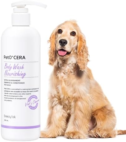 PetO’CERA Nourishing 2-in-1 Dog Shampoo and Conditioner for Allergic, Itchy, Dry, Sensitive Skin, Deodorizing Detangler for Poodle & Doodle, Puppy Safe, Tearless, Sulfate-Free, 16.9 fl oz/500ml by Breezytail
