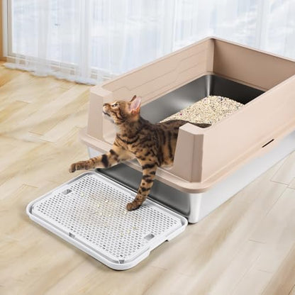 Cat Litter Box Step, Large Cat Litter Ramp with Filter Function, White - Image 7