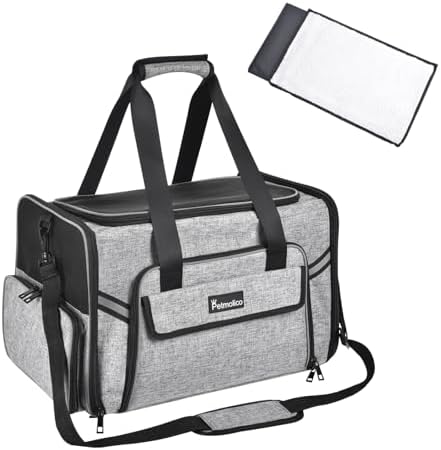 Petmolico Cat Carrier Soft-Sided Airline Approved, Medium, Grey-X862 by Petmolico