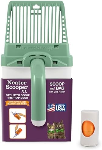 Neater Pet Brands Neater Scooper XL Cat Litter Scoop, 15 Refill Bags – Extra-Large Capacity Mess-Free Cat Litter Scooper with Bag for Large & Multiple Cats, Spill-Proof Litter Box Scooper with Holder by NeaterPetBrands