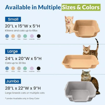 KittyGohere Senior Cat Litter Box Small with Scoop, Beach Sand - Image 7