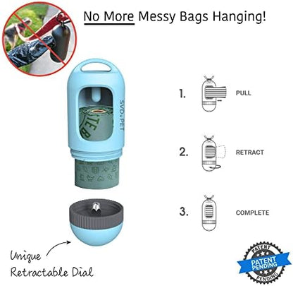 SVD.PET Dog Poop Bag Dispenser, Waste Bag Retractable, Columbia Blue - Image 2