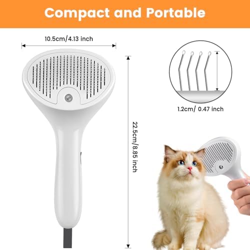 Pet Steam Brush for Dog & Cat, 4 in 1 Self Cleaning Cat Steam Brush for Shedding, Mist Spray Hair Removal Comb for Long Haired Pet Grooming, Effectively Prevents Flying Fur and Reduce Static - Image 7