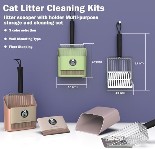 Metal Cat Litter Scooper Kit - Durable Large Steel Litter Scoop with Dual Grid, Includes Broom & Dustpan for Quick, Easy Cleaning - Image 6