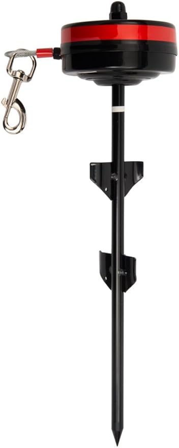 Lixit® Bracket Mount and Stake Retractable Leash Tie Outs for Dogs (Large (Pack of 1), Stake)