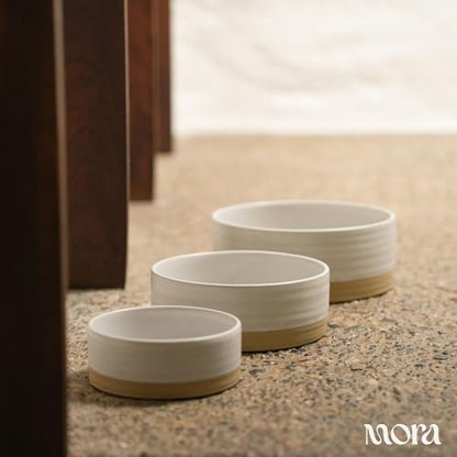 Mora Ceramic Pet Bowl Size Small - Food/Water Dish for Puppy Dogs, Cats, Guinea Pig, Rabbit, Hamster, Snake, ect. 11oz or 2 Cups - Basic Bowls for Your Dog or Cat, Mix and Match for a Set - Oat - Image 5