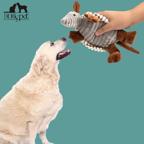 Hollypet Armadillo Squeaky Puppy Dog Toys for Small Medium Dogs, 8" - Image 5