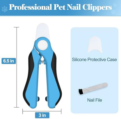 Swihauk Heavy Duty Dog Nail Clippers and Trimmers, Professional Pet Nail Clippers with Nail File for Dogs Cats Small Animal, Claw Clippers with Safety Guard to Prevent Over-Cutting, Blue - Image 2