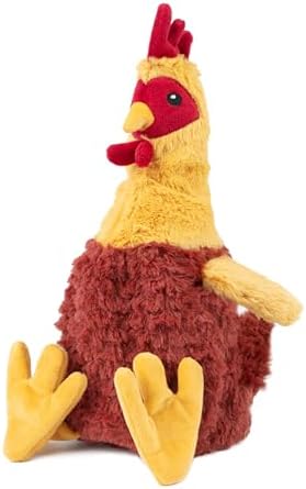 Best Pet Supplies Interactive Squeaky Dog Chew Toy, Ideal Dog Toys for Chewers, Small, Medium & Large Dogs, and Fetch Lovers - Crinkle Chicken (Brown, Beige, Wine Red), Large - Image 4