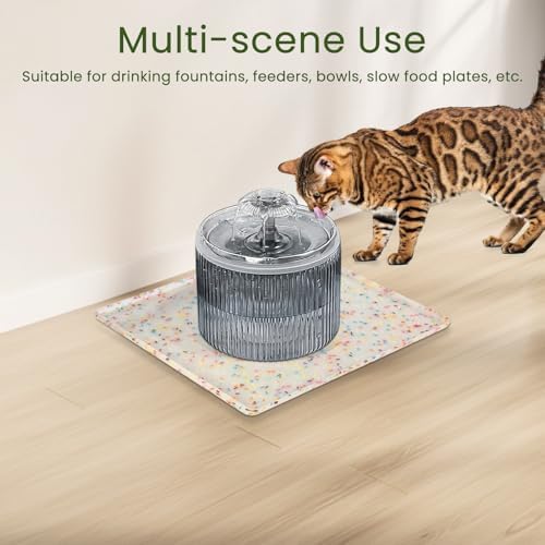 Ptlom Dog Food Mat Anti-Slip Dog Bowl Mats for Food and Water, Waterproof Pet Placemat Prevents Messy Spill to Floor, Silicone Puppy Feeding Tray for Small, Medium and Large Dogs Cats - Image 5