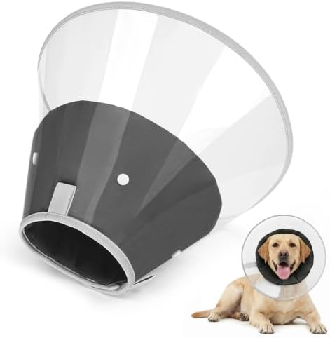 Dog Cone Collar with Soft Liner to Stop Licking, Elizabeth Recovery Collar After Surgery for Large Medium Dogs, Comfortable Pet Head Cone Alternative for Neutering Spay Injury by Unknown
