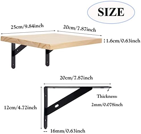 2-Pack Cat Wall Shelves 9.8 x 7.8 Inch/25 x 20 cm Wood Cat Step Cat Shelf Cat Wall Furniture for Jumping Playing Lounging - Image 2