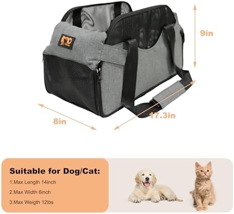 Center Console Dog Car Seat for Small Dogs with Mesh, Dog Booster Seat with Upgraded Safety Tethers, Detachable Washable Pet Car Seat Travel Bed Under 25lbs(Mesh) - Image 5