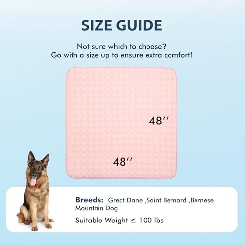 MICROCOSMOS Summer Cooling Mat & Sleeping Pad- Water Absorption Top, Materials Safe, Easy Carry, EZ Clean. Keep Cooling for Pets, Kids and Adults.(Pink, 48" x48") - Image 7