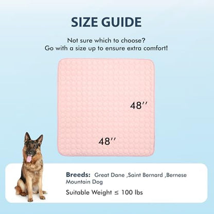 MICROCOSMOS Summer Cooling Mat & Sleeping Pad- Water Absorption Top, Materials Safe, Easy Carry, EZ Clean. Keep Cooling for Pets, Kids and Adults.(Pink, 48" x48") - Image 7