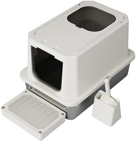 RIZZARI Stainless Steel Cat Litter Box: Dual Access, Hidden Pan, Easy Clean by RIZZARI