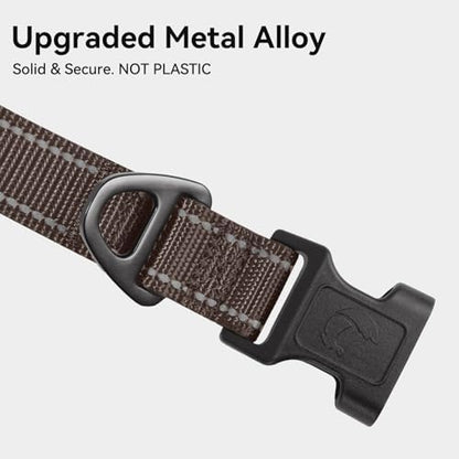 Joytale Reflective Dog Collar, Adjustable Neoprene Padded, Brown XL - Image 3