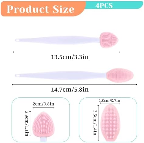 JJUNW 4Pcs Cat Acne Chin Treatment, Cat Acne Brush Set, Black Seed Exfoliating Brush, Dual Sided Silicone Cat Brush, for Cats Chin Acne and Blackhead Exfoliation - Image 2