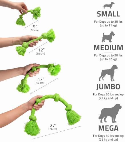 Playology Tug Rope Dog Toys for Large Breeds - Mega, Sweet Potato Scent - Image 5