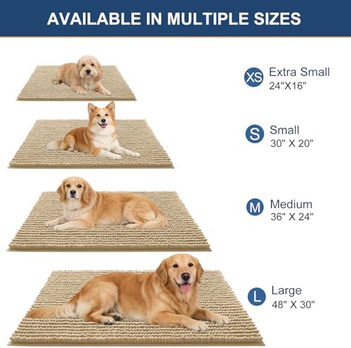 OLANLY Dog Door Mat for Muddy Paws 44x32, Extra Absorbent Chenille Mud Mat - Image 2