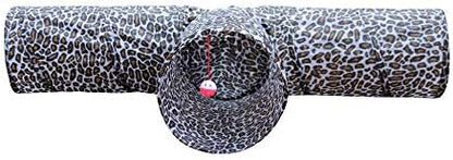 Feline Ruff 3 Way Cat Tunnel. Extra Large 12 Inch Diameter and Extra Long. A Big Collapsible Play Toy. Wide Pet Tunnel Tube for Rabbits, Kittens, Large Cats, and Dogs (Animal Print) - Image 2