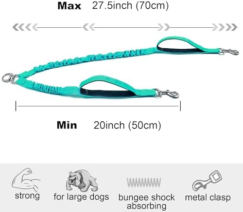 20" Dual Dog Leash Coupler Double Control Padded Handles for 2 Dogs - Image 2