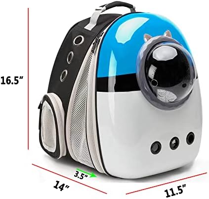 Expandable Cat Carrier Backpack, Backpack for Cats Kitten Small Puppy, Airline Approved Cat Bubble Backpack, Space Capsule Astronaut Carrier (Blue, Front Extension) - Image 2