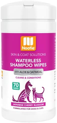 Nootie Waterless Shampoo Wipes, Cherry Blossom, Long-Lasting Fragrance by Nootie