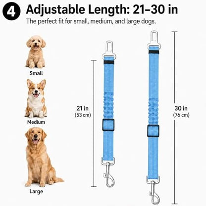 Dog Seat Belt 2Pcs, Retractable Pet Car Harness, Adjustable Dog Seat Belts - Image 5