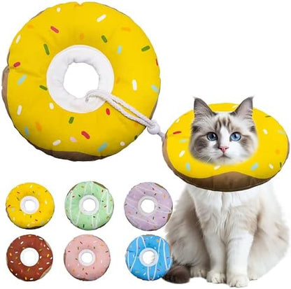 Seyezo Cat Cone Collar, Adjustable Cat Recovery Cone Waterproof Yellow by Seyezo