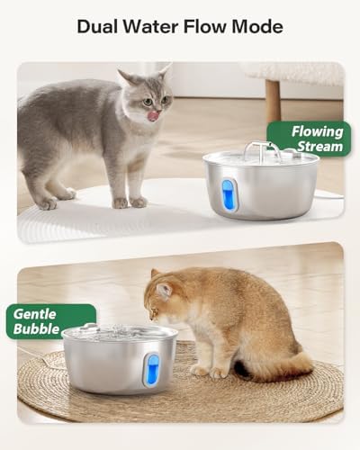 Stainless Steel Cat Water Fountain - 3.2L/108oz Cat Fountain for Drinking - Image 6