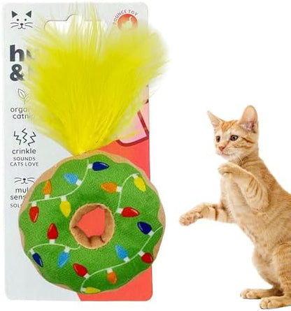 Huxley & Kent Plush Crinkle Catnip Cat Toy, Lit Donut by HuxleyKent