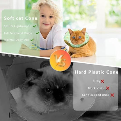 Seyezo Cat Cone Collar Soft, Adjustable Cat Recovery Cone, Waterproof Green - Image 6