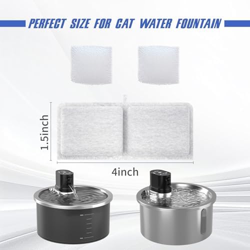 Stainless Steel Cat Water Fountain Filter(6 Filter cartridges + 3 sponges) - Image 6