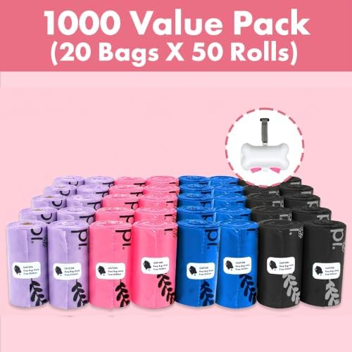 GORILLA SUPPLY 1000 multicolor poop bags for dogs with Dispenser and Leash Tie, 9" x 13", Mixed - Image 2