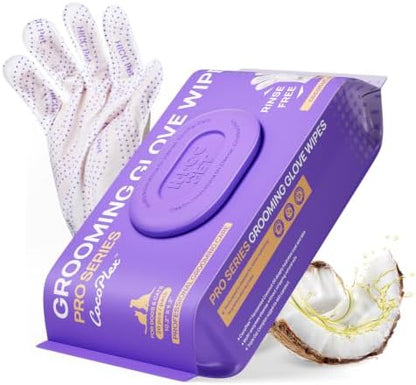 HICC PET Cleaning Glove Wipes PRO for Dogs & Cats, 20PCS Coconut Scent. by HICCPET