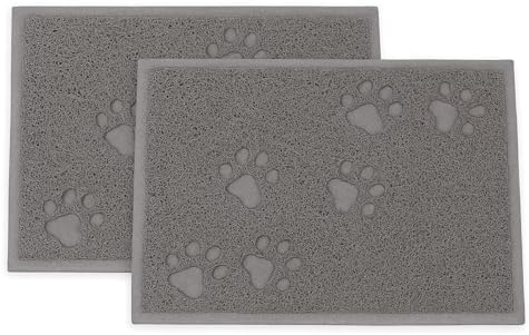 Bulk Buys Cat Litter Mat, Traps Litter, Soft Non-Slip Surface, Easy to Clean, 11.5 x 15.75 in Gray Mat for Litter Box Area (Pack of 2) by Bulkbuys
