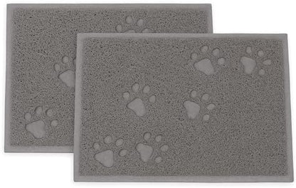 Bulk Buys Cat Litter Mat, Traps Litter, Soft Non-Slip Surface, Easy to Clean, 11.5 x 15.75 in Gray Mat for Litter Box Area (Pack of 2) by Bulkbuys