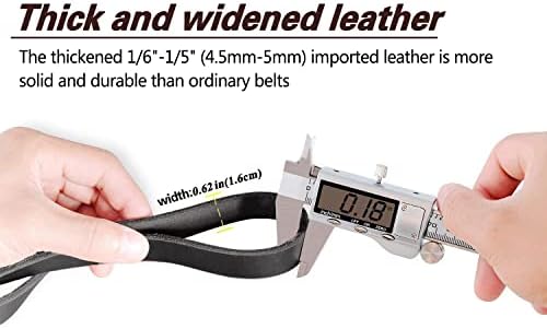 LWBMG Double Handle Leather Dog Leash 6 Foot - Heavy Duty Dog Leash with Traffic Handle - Braided Leather Lead for Small Medium Large Dogs - Image 3