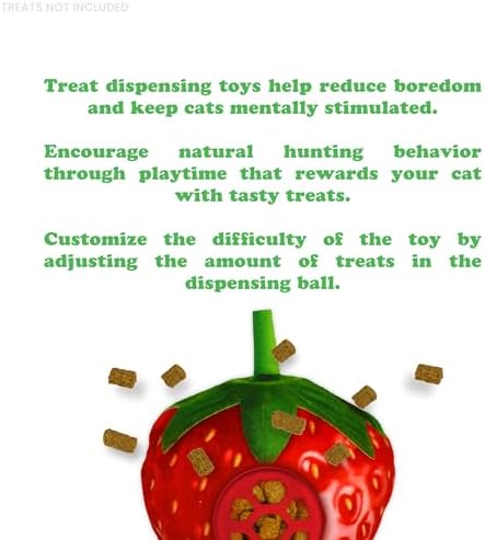 MEOWIJUANA Knock N Nibble Strawberry CAT Treat Dispensing Toy - Image 3